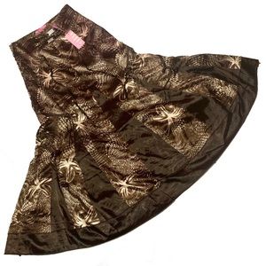 brown bohemian long plated full maxi skirt